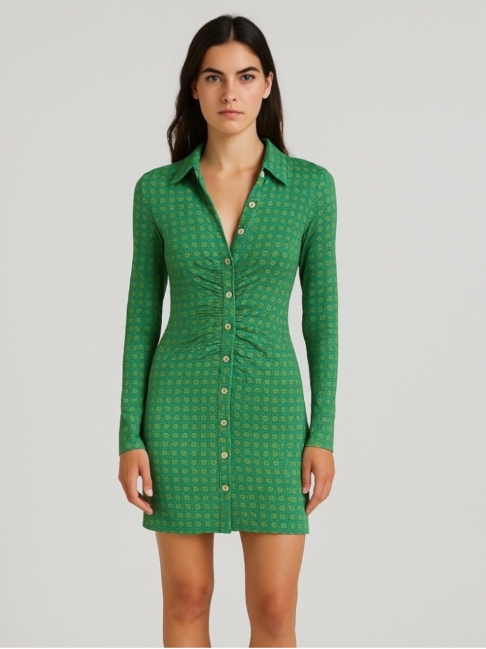 FREE PEOPLE Green/Teal Shayla Mini Dress Size M *B9